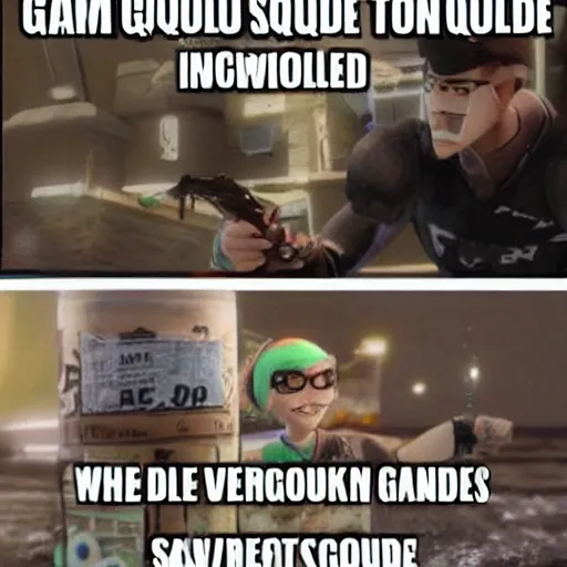 Prompt: meme about squid game