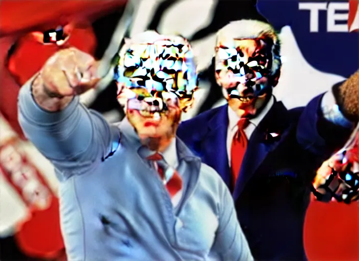 Image similar to joe biden fighting as a character in tekken 2