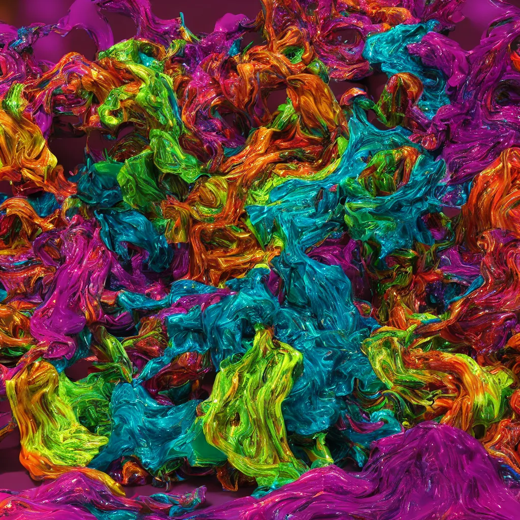 Image similar to painful pleasures by lynda benglis, octane render, colorful, 4 k, 8 k