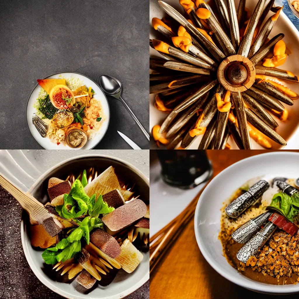 Prompt: A delicious bowl of nails, Michelin Star, food photography