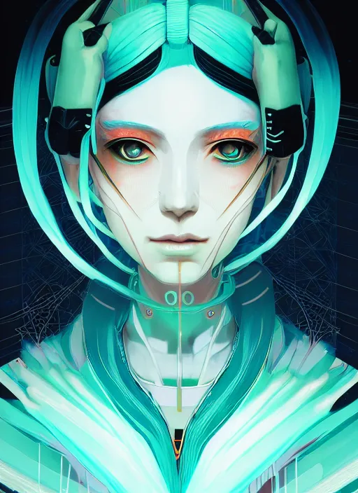 Image similar to symmetry!! portrait of hatsune miku, sci - fi, tech wear, intricate, elegant, highly detailed, digital painting, artstation, concept art, smooth, sharp focus, illustration, anato finnstark, anna kovalevskaya, pablo hurtado de mendoza, marton gyula kiss ( kimagu )