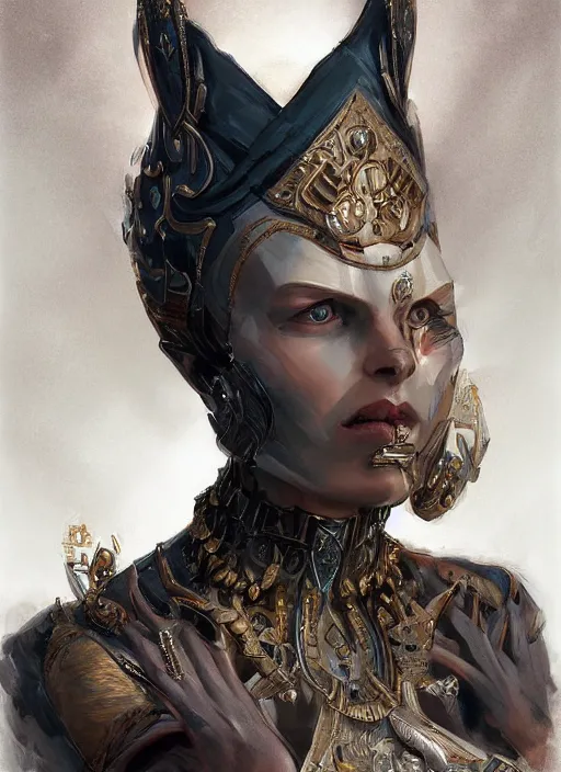 Image similar to digital _ painting _ of _ queen _ by _ filipe _ pagliuso _ and _ justin _ gerard _ symmetric _ fantasy _ highly _ detailed _ realistic _ intricate _ port