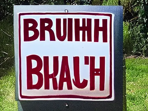 Image similar to a sign that says “BRUH”