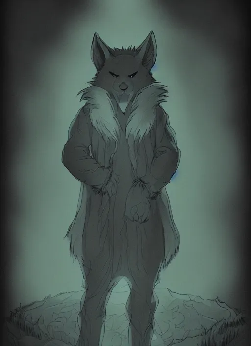 Image similar to a beautiful portrait commission of a gloomy male furry anthro flating in a dark somber void, detailed, inked, minty atmosphere