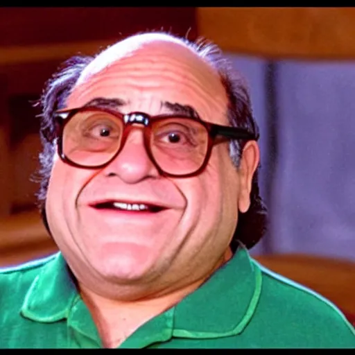 Image similar to a screenshot of Danny DeVito in the role of Link in Ocarina of Time