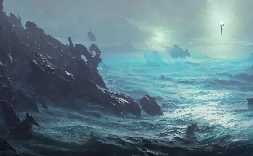 Image similar to A painting of Oblivion Reef trending on artstation in the style of Greg Rutkowski