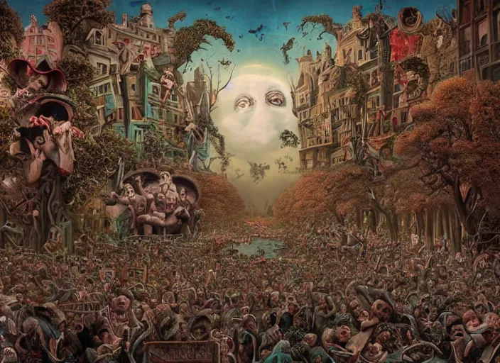 Image similar to the world during the apocalypse, lowbrow, matte painting, 3 - d highly detailed, in the style of mark ryden,