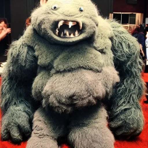 Image similar to an adorable fuzzy baby rancor from star wars