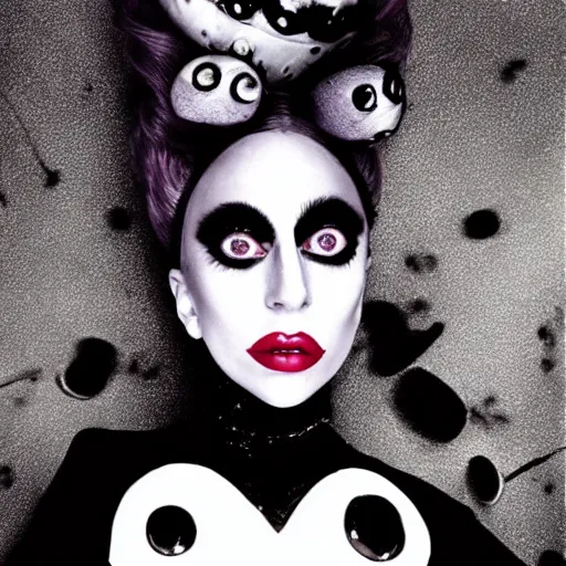 Image similar to lady gaga by tim burton