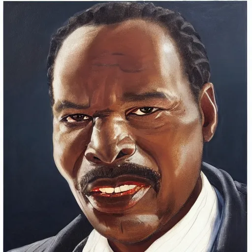 Image similar to a painting of a wide forehead, round face, XXL , smirky, fatherly, loving, caring, generous, ever-present, humble, wise elder from Kenya in a suit by Kehinde Wiley . Fatherly/daddy, focused, loving, leader, relaxed,. ethereal lights, details, smooth, sharp focus, illustration, realistic, cinematic, artstation, award winning, rgb , unreal engine, octane render, cinematic light, macro, depth of field, blur, red light and clouds from the back, highly detailed epic cinematic concept art CG render made in Maya, Blender and Photoshop, octane render, excellent composition, dynamic dramatic cinematic lighting, aesthetic, very inspirational, arthouse.