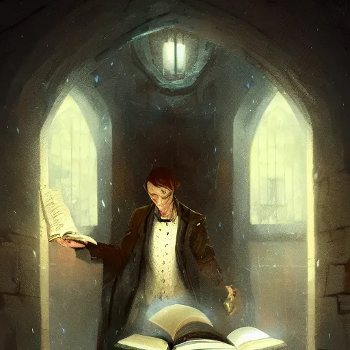 Image similar to My Favorite Portrait of a lawyer genius academician wearing a grimoire in his holding hand whilst wearing a vest of scholarship Greg Rutkowski Marc Simonetti Anato finnstark Brooklyn New York Hidden Stairway Hidden Alcove Visible Alleyway 4k Artstation Background Wallpaper 1080p