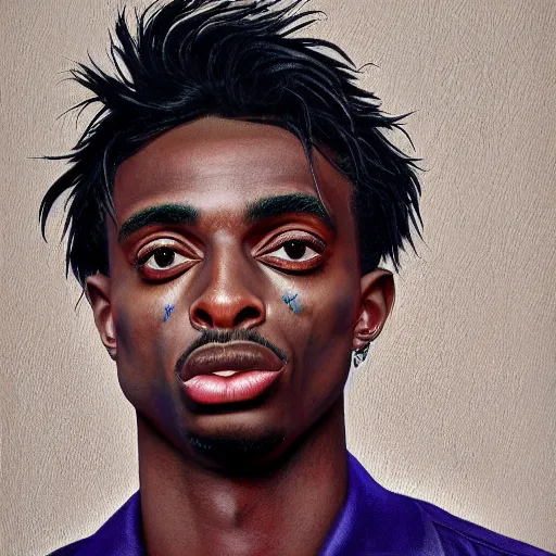 Image similar to playboi carti painted by laurie lipton 4 k detailed super realistic