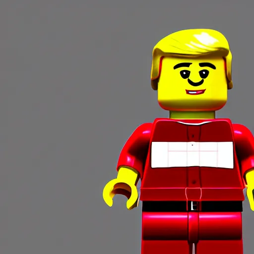 Image similar to donald trump as a lego, 3 d render