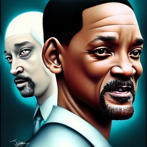 Image similar to will smith by tom bagshaw, slapping barrack obama by tom bagshaw, digital art by ilya kuvshinov