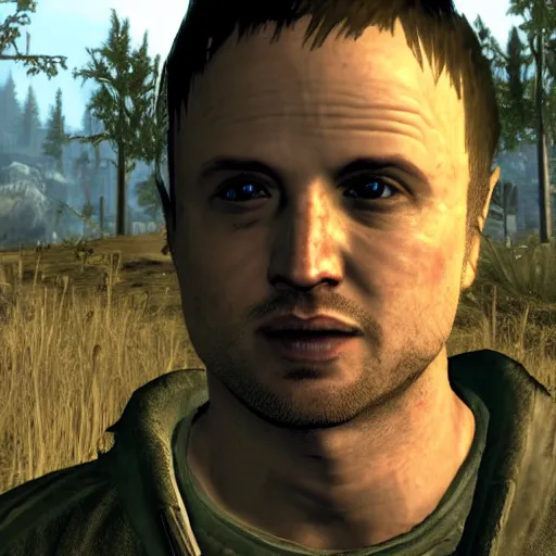 Image similar to Video game Screenshot of Jesse Pinkman in skyrim