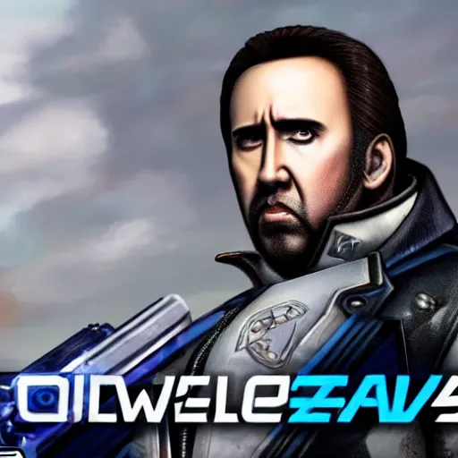 Prompt: Nicolas Cage in Overwatch