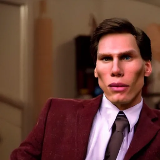 Image similar to Live Action Still of Jerma in Weekend at Bernie's, real life, hyperrealistic, ultra realistic, realistic, highly detailed, epic, HD quality, 8k resolution, body and headshot, film still