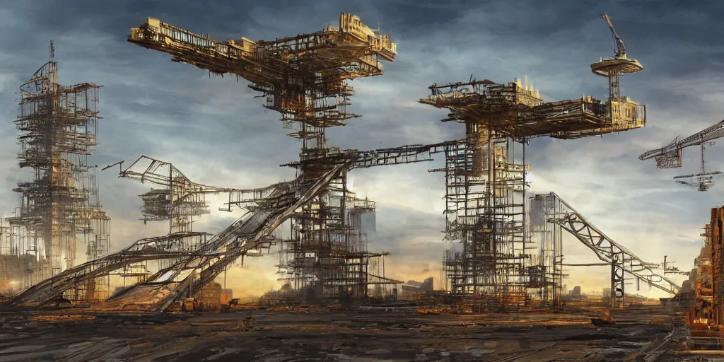 Prompt: scifi construction, great composition by ben arolson