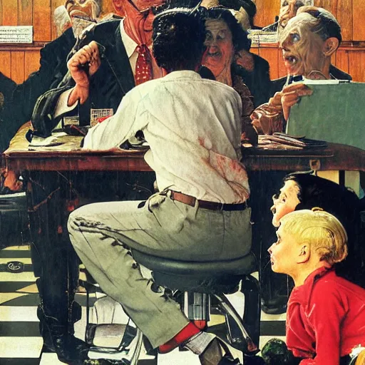 Image similar to the absurdity of yesterday by norman rockwell