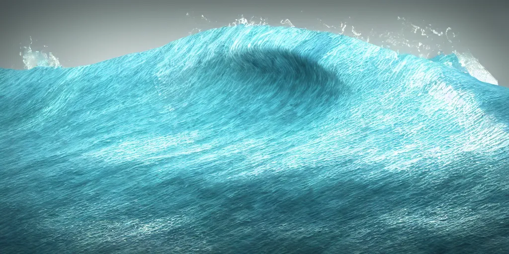 Image similar to a huge wave ， 3 d render