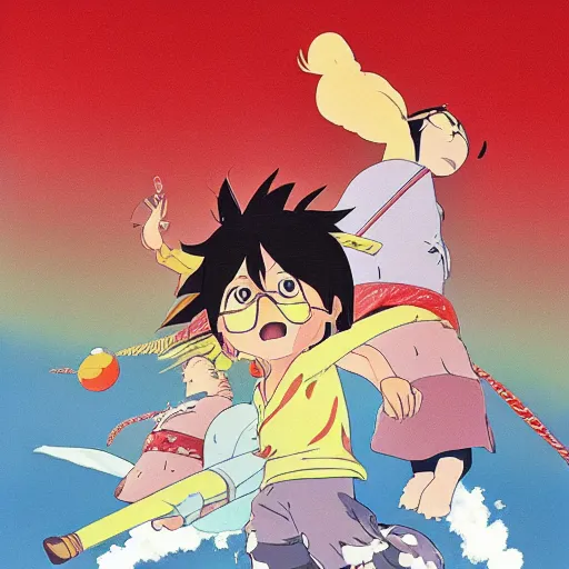 Prompt: art of mamoru hosoda