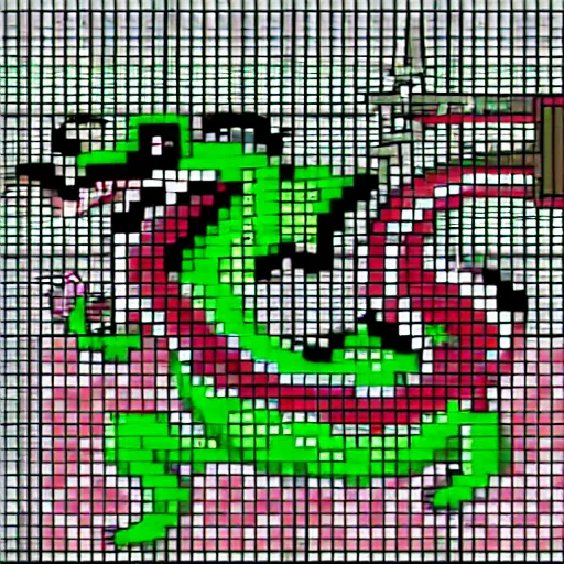 Prompt: a 1 6 - bit sprite of a chinese dragon