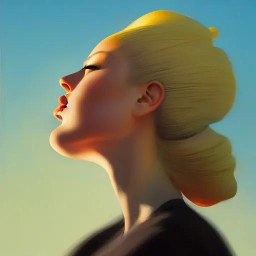 Image similar to portrait painting of smokeing woman, medium shot, asymmetrical, profile picture, organic painting, sunny day, matte painting, bold shapes, hard edges, street art, trending on artstation, by huang guangjian and gil elvgren and sachin teng