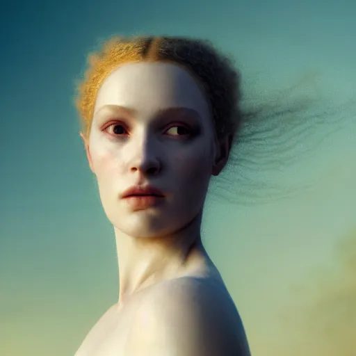 Prompt: photographic portrait of a stunningly beautiful english renaissance fighting female in soft dreamy light at sunset, beside the river, soft focus, contemporary fashion shoot, in a denis villeneuve and tim burton movie, by edward robert hughes, annie leibovitz and steve mccurry, david lazar, jimmy nelsson, extremely detailed, breathtaking, hyperrealistic, perfect face, octane render