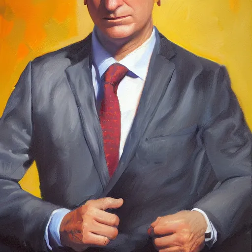 Prompt: oil painting of bob odenkirk, by raphael