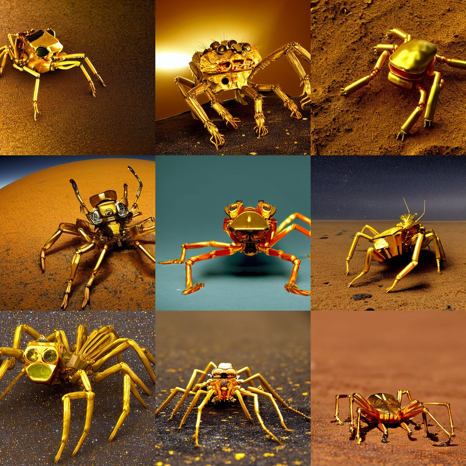 Prompt: award - winning rare golden coated alien hexapod living at the surface of the sun national geographic photography