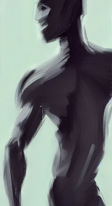 Image similar to abstract, a thin, athletic physique man's body made of abstract, thick flowing dramatic brush strokes, no face, strong wind, white background, matte colors, impressionist, extreme motion, trending on artstation