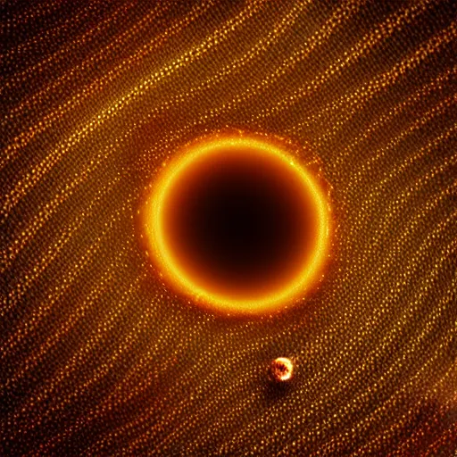 Image similar to photography of a chain made out of black holes, black hole chain, linked black holes, 8 k resolution