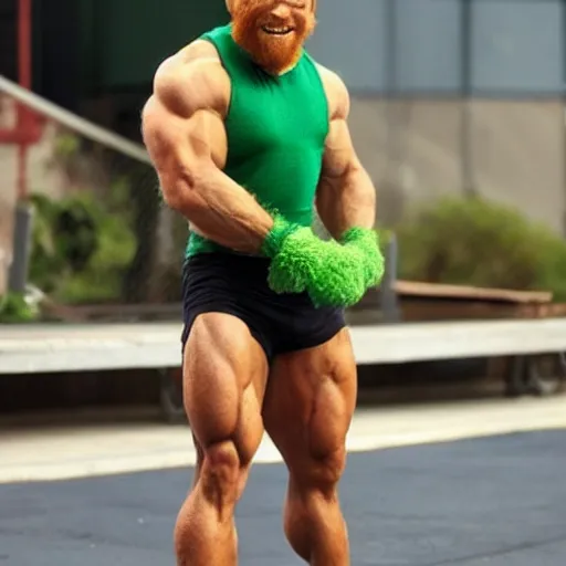 Prompt: muscular leprechaun, athletic leprechaun, buff leprechaun, strong leprechaun, mighty leprechaun, hunky leprechaun, handsome leprechaun