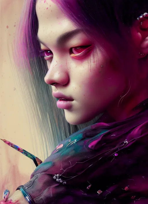 Image similar to jossi of blackpink, king, tarot card, highly detailed, digital painting, smooth, sharp focus, illustration, ultra realistic, octane render, unreal engine 8 k, art by karol bak and agnes cecile