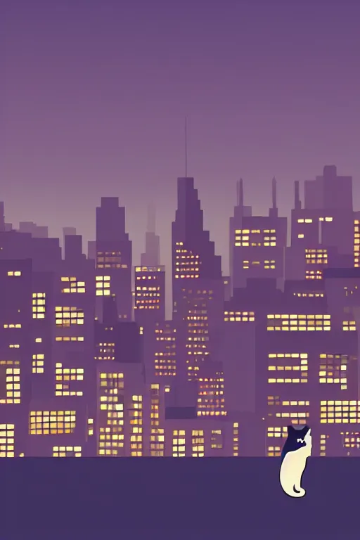 Image similar to cat overlooking bustling downtown city at night, pixel digital artstyle HD