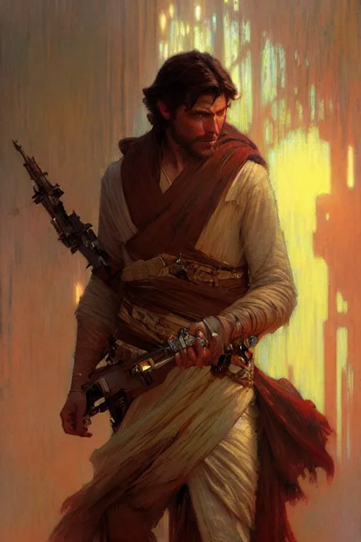 Image similar to attractive man, star wars, painting by gaston bussiere, craig mullins, greg rutkowski, alphonse mucha