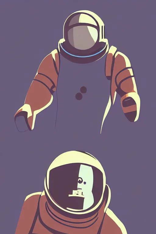 Image similar to simplistic, basic digital drawing in photoshop of a retro astronaut fighting a vintage cyber man