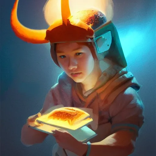 Image similar to portrait of viking toast, bread type pokemon, strong pixar wonder bread warrior, volumetric lighting, dynamic composition, art by sachin teng and sergey kolesov and ruan jia and heng z, scifi, fantasy, hyper detailed, ultra realistic, sharp focus, wildlife photography, national geographic, octane render, concept art