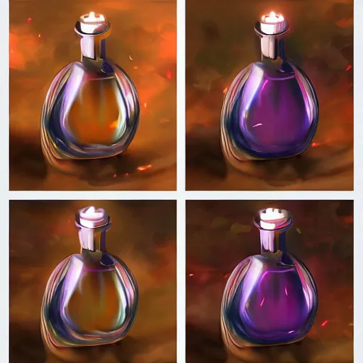 Image similar to mana potion,realistic and beautiful,artstation