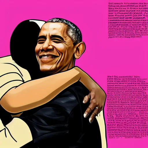 Prompt: nicki minaj hugged by barack obama, soviet colored propaganda poster, highly detailed illustration