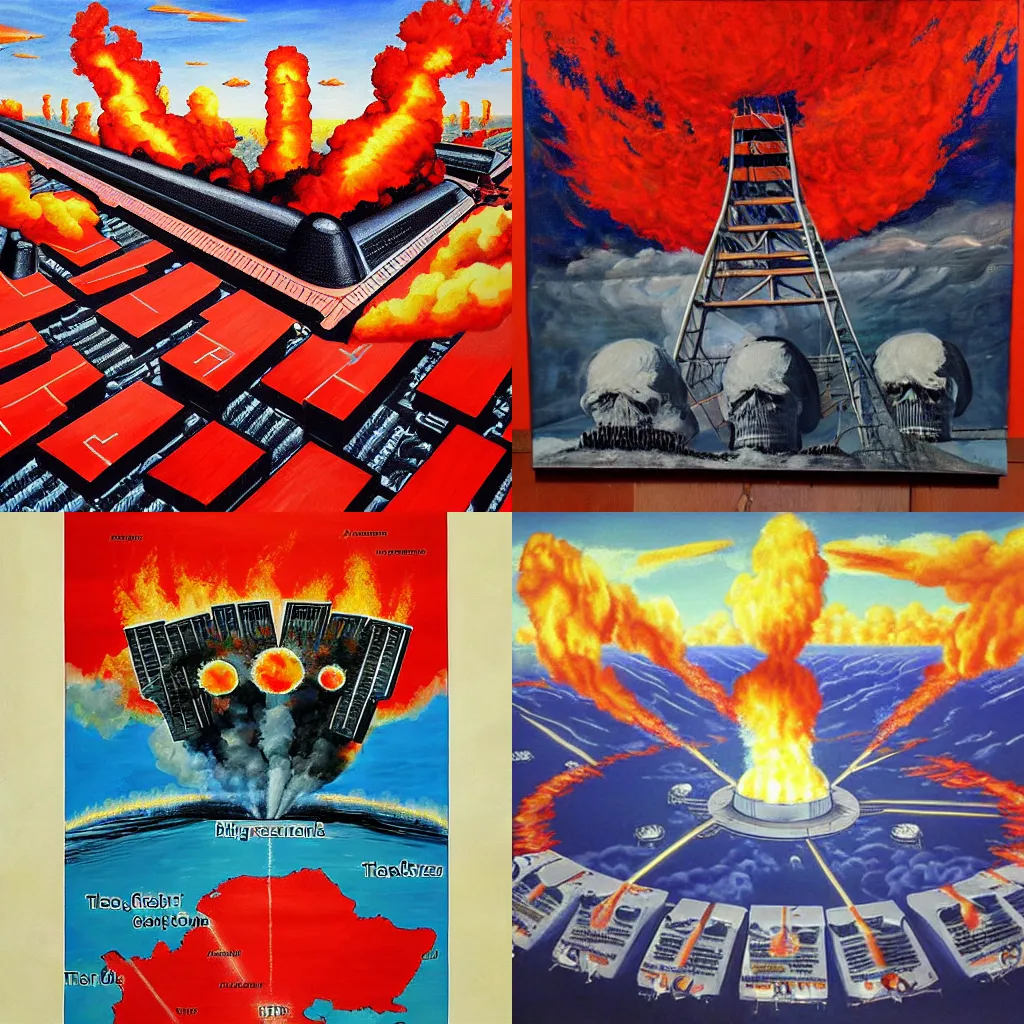 Prompt: thermonuclear war painting