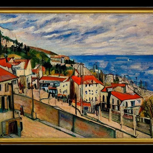 Prompt: valparaiso by maurice utrillo