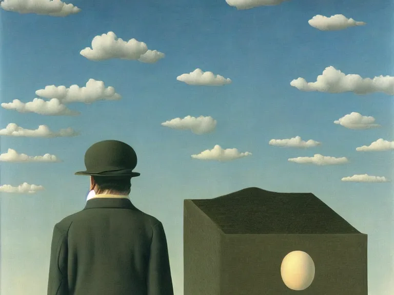 Prompt: persistance of memory, painting by rene magritte, high detail, high resolution