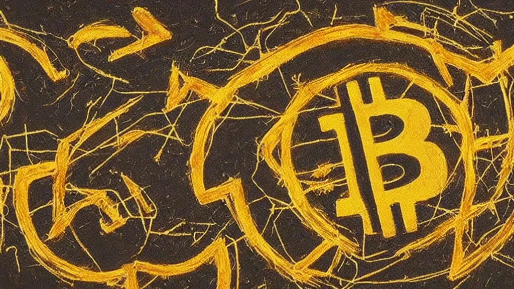 Image similar to ancient cave painting of the bitcoin price chart