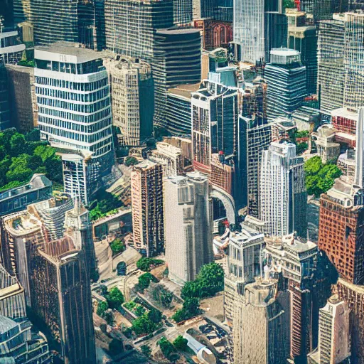 Prompt: A beautiful tilt-shift photograph of a city during the day