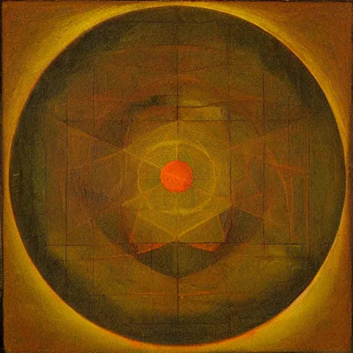 Image similar to oil painting of geometry, by leonardo da vinci