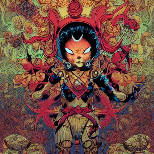 Image similar to Asura by James Jean and dan mumford and strongstufftom