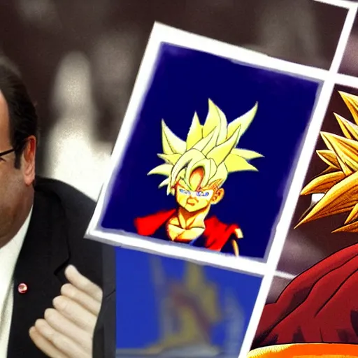 Image similar to François hollande is a super saiyan, by easo andrews