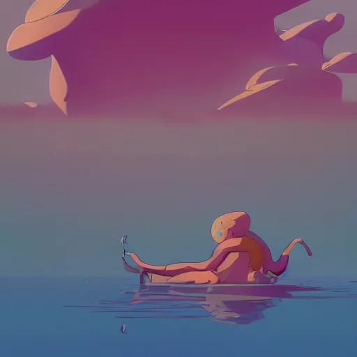 Image similar to steven universe, colourful breathtakingly weird beautiful powerful magical wonderfully majestic beautifully quirky incredibly cool character by michael whelan, moebius, beeple, dan mcpharlin, pascal blanche, symmetrical, serene expression, magical stormy reflections, smoke on water, sat down, 8 k artstation