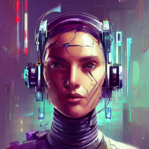 Image similar to concept art of cyberpunk scientist by jama jurabaev, brush stroke, scifi accessories, trending on artstation, symmetry, high quality, extremely detailed